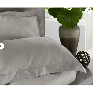 NWT Frette 2 PC SET Underwater Arredo King Shams Pearl Grey 21'' x 37'' #11